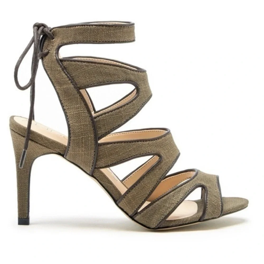 SOLE SOCIETY STELLA Olive Green Canvas Cut-out